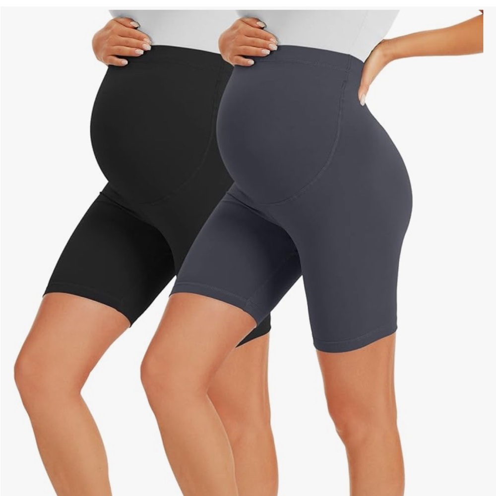 SET OF TWO Maternity Biker Shorts Size Large L